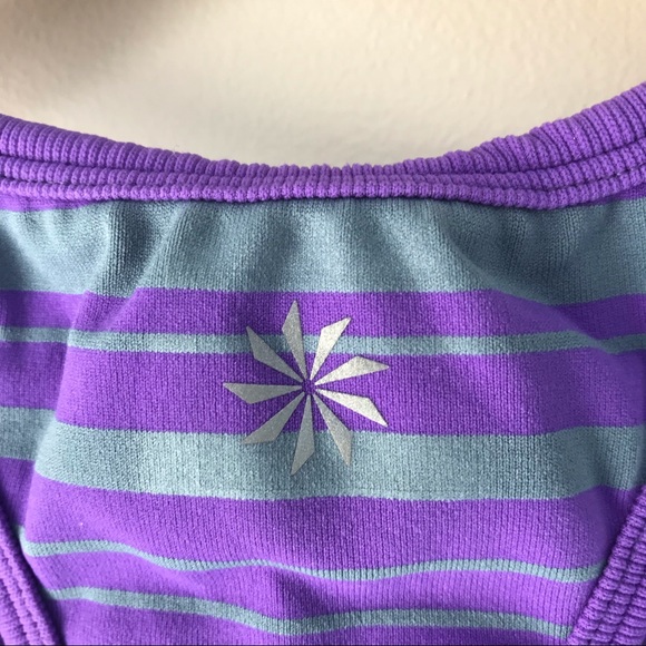 Athleta Neon Stripe Racerback Tank Top Purple Sm - Picture 6 of 6